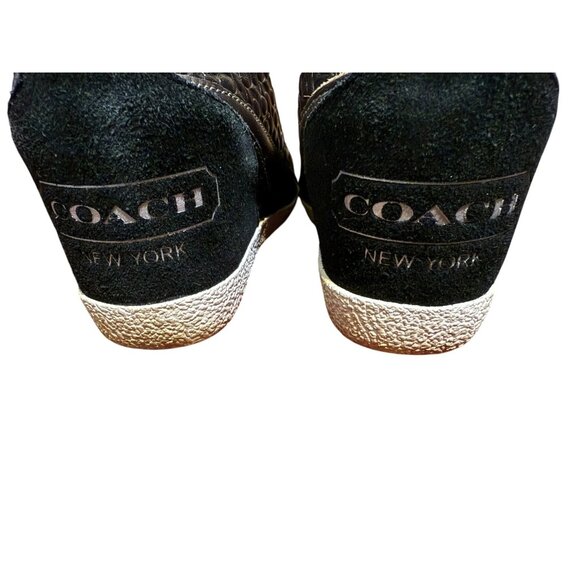 Coach Naples Black Metallic Signature Wedge Sneakers Size 6M Women’s High Top - Picture 6 of 16